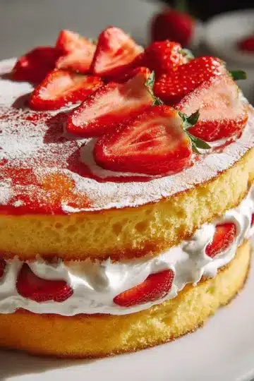 Strawberry Custard Cake