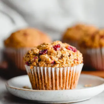 Healthy Cranberry Orange Oatmeal Muffins