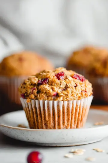 Healthy Cranberry Orange Oatmeal Muffins