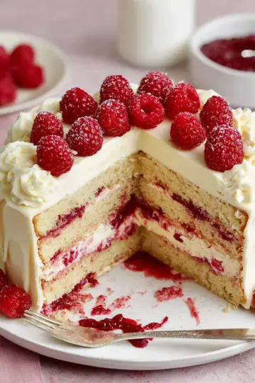 White Chocolate Raspberry Cake