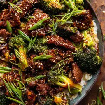 Sheet Pan Spicy Ginger Sesame Beef and Broccoli