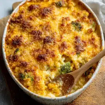 Cheddar Broccoli Cauliflower Gratin