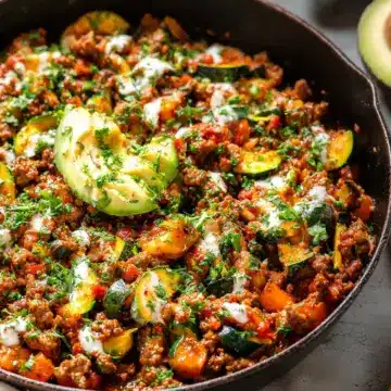 Ground Beef and Zucchini Skillet