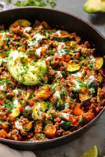 Ground Beef and Zucchini Skillet