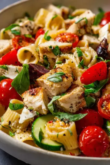Mediterranean Chicken Pasta Salad