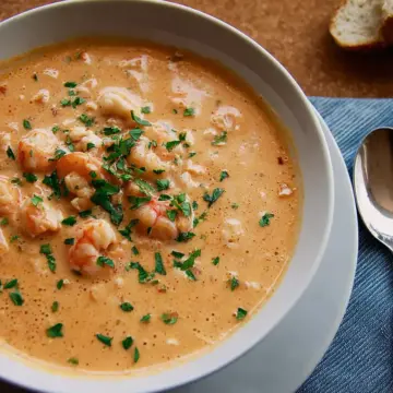 Creamy Shrimp and Crab Seafood Bisque Recipe