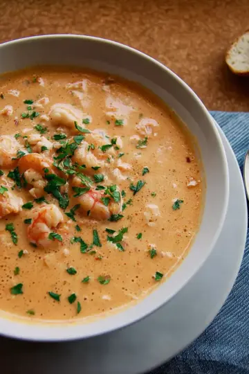 Creamy Shrimp and Crab Seafood Bisque Recipe