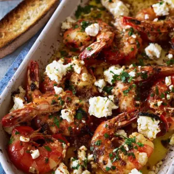 Baked Prawns with Lemon and Feta