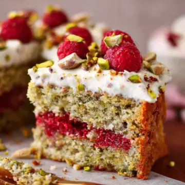 Raspberry Pistachio Cake
