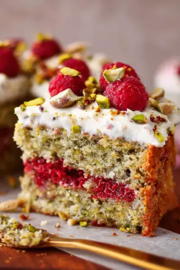 Raspberry Pistachio Cake