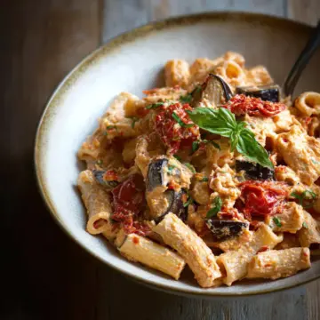 Eggplant and Sun-Dried Tomato Ricotta Pasta