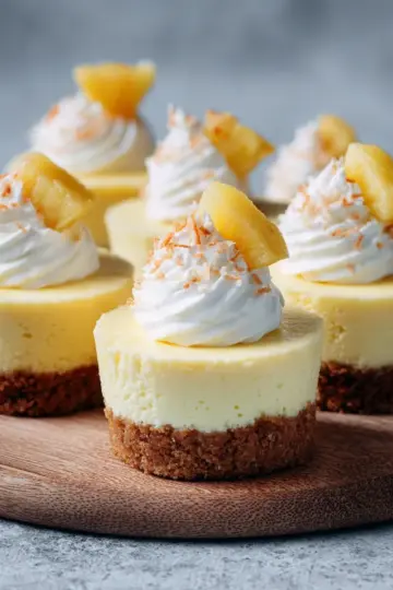 Mini pineapple and condensed coconut milk cheesecakes