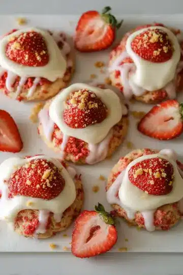 Strawberry Crunch Shortcake Cookies
