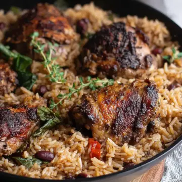 One Pot Caribbean Jerk Chicken & Rice
