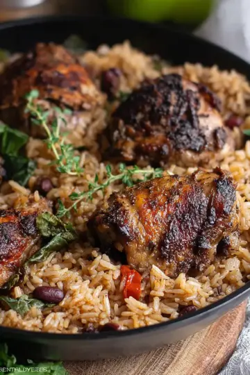 One Pot Caribbean Jerk Chicken & Rice