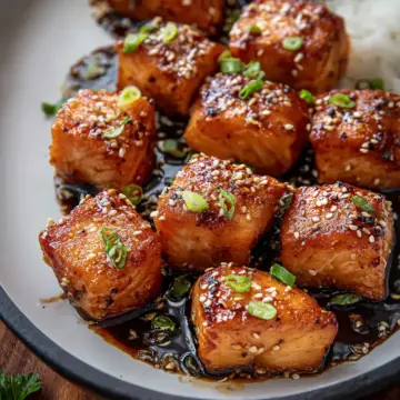 Honey Garlic Salmon Bites