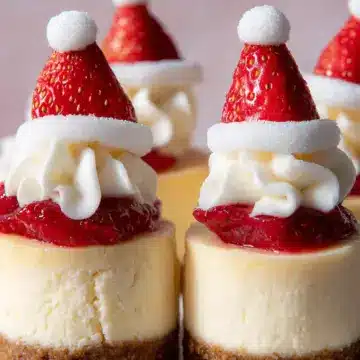 Santa Hat Cheesecake Bites