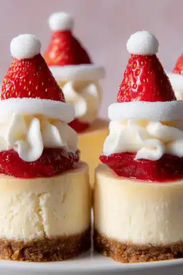 Santa Hat Cheesecake Bites