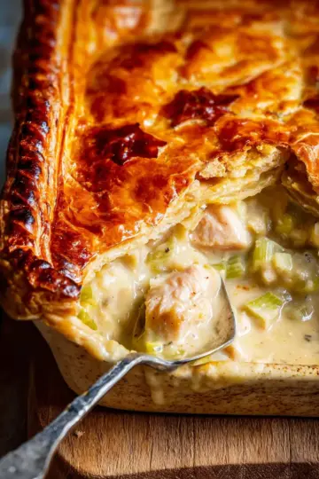 Chicken and leek pie