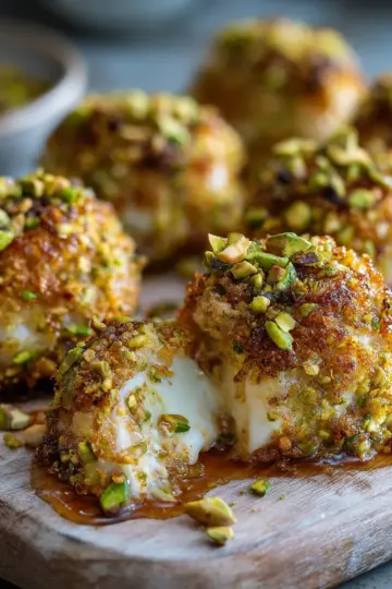 Pistachio-Crusted Brie Bites