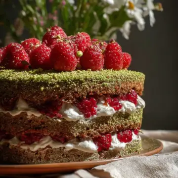 Pistachio Raspberry Cake