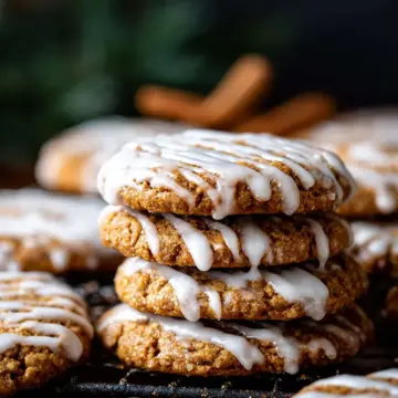 Iced Gingerbread Oatmeal Cookies