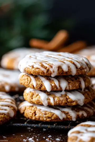 Iced Gingerbread Oatmeal Cookies