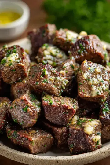 Air Fryer Garlic Butter Steak Bites