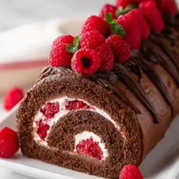 Raspberry Chocolate Cake Roll