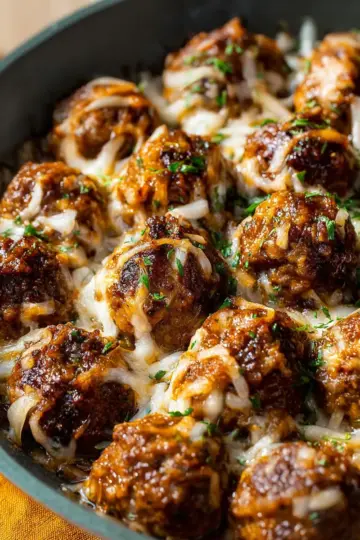 Cheesy French Onion Meatballs