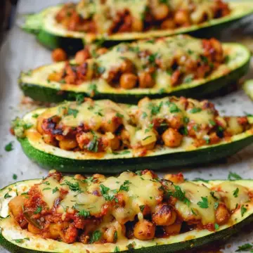Vegan Stuffed Zucchini Boats With Chickpeas | Easy Recipe