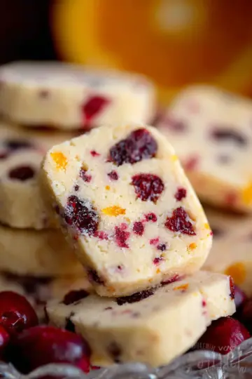 Cranberry Orange Shortbread Cookies