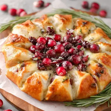 Baked Brie and Cranberry Wreath