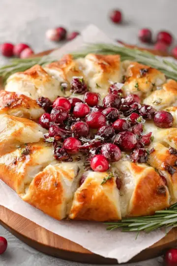 Baked Brie and Cranberry Wreath