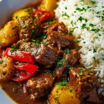 Caribbean-Style Beef Stew with Rice
