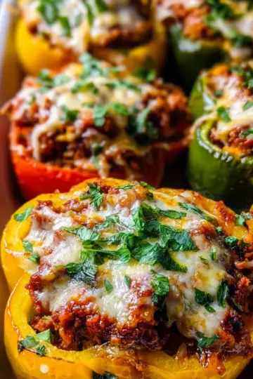 Low Carb Lasagna Stuffed Peppers