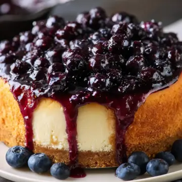 Blueberry Cheesecake with Fresh Blueberry Topping Recipe