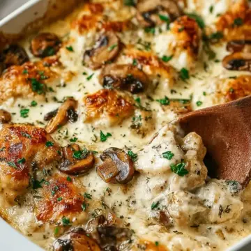 Keto Garlic Mushroom Chicken Casserole