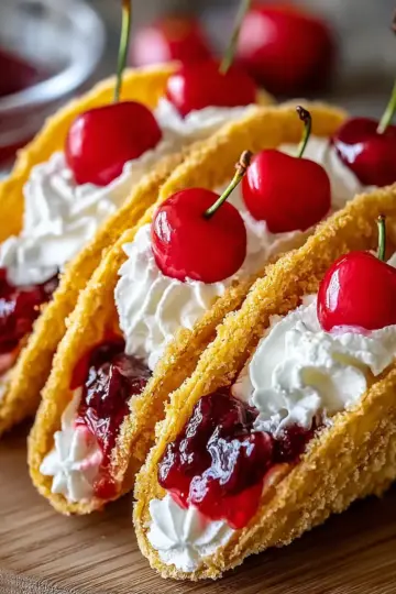 Cherry Cheesecake Tacos