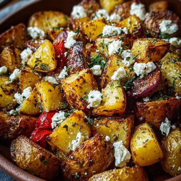 Savory Greek Feta Roast Potatoes