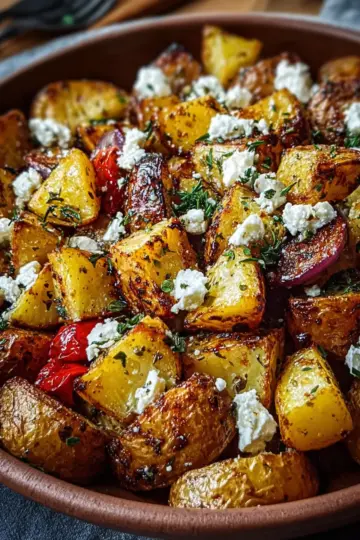 Savory Greek Feta Roast Potatoes