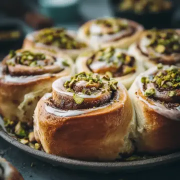 Soft Pistachio Cinnamon Rolls