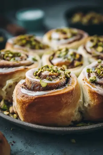 Soft Pistachio Cinnamon Rolls