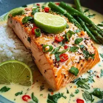 Poached Salmon in Coconut Lime Sauce