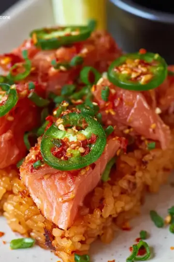 Crispy Rice with Spicy Salmon