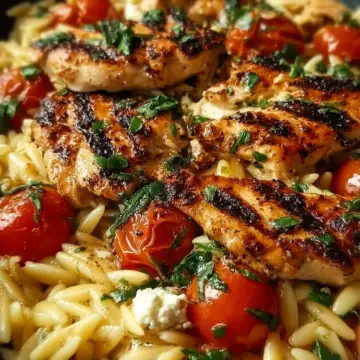 High Protein Mediterranean Chicken Orzo