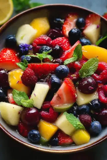 Delicious Summer Fruit Salad with Honey-Lemon Dressing Recipe