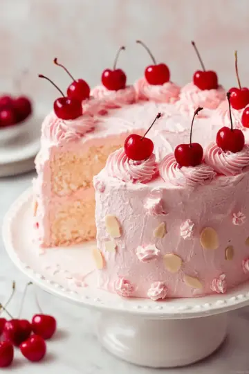 Cherry Almond Cake with Maraschino Cherry Buttercream Recipe
