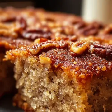 Moist and Crunchy Banana Bread Snack Cake