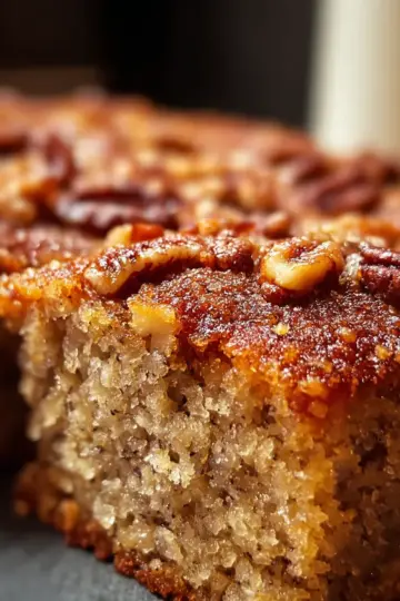 Moist and Crunchy Banana Bread Snack Cake